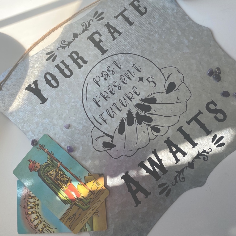 Fate Awaits Metal Sign